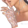 Braccialetti con anello a dito in maglia di strass fatti a mano della Boemia con catena a maglie per le donne Accessori per gioielli di moda con braccialetto di cristallo di danza del ventre Kent22