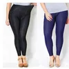 Зимние искусственные джинсы брюки для женщин черные твердые высокие талии карандаш теплые утолщенные флики растягивающиеся легинги LG-171 21129