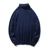 Varsanol Pull d'hiver Hommes Coton Pull à col roulé Top Vêtements Noir Bleu Tricots Pulls Pull pour Hommes Hiver Oversize Y0907