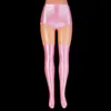 Tenue de Yoga Satin brillant sans couture Spandex Shorts motard femmes court huile brillant soyeux Sexy paillettes Leggings avec bas