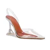 Storlek 34-45 Transparent PVC Kvinnor Pumpar Fashion Cup Heeled Slingbacks Sommargelé Skor Elegant Högklackat Party Prom Skor K78