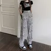 Summer Fashion Casual Slacks High Waist Pants Women Fashion Leopard Long Trousers Straight Sweatpants Streetwear Q0801