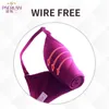 PAERLAN Seamless wireless Sexy bra push up solid color seamless a piece of buttons Solid women's underwear Wire Free 3/4 Cup 210623