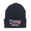 2024 Donald Trump Stickad hatt Woolen Caps Förvara Amerika Bra broderade mössa Cap Unisex Warm Winter Beanie