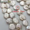 18mm pärla ovanligt barock choker uttalande halsband vit färg runda mynt plattform naturlig sötvattenspärlor vik ansikte 58cm