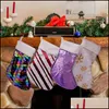 Juldekorationer festliga hemträdgårdsresor dekoration sequin stocking hänge hänga aessories godis gåvor väska parti supplies hwb101
