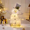 Accessoires de décoration pour la maison Noël blanc bonhomme de neige faon LED lumières décoration d'arbre de Noël 2022 année cadeau ornements de Noël 211104