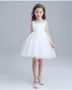 Ny blomma flicka klänningar vit elfenben äkta parti pageant communion klänning små tjejer barn barn klänning för bröllop