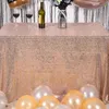結婚式の装飾パーティーのための180x120cm金のシルバースパンコールのポリエステルテーブルクロスグリッターテーブルクロスカバー