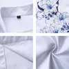 45 кг-105 кг летние повседневные мужские рубашки мягкие классные кнопки вниз с короткими рукавами элегантный цветок печать мужские блузки 4XL 5XL 210528