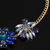 Top Fashion Jewelry Exquisite Rhinestone Pendant Necklace Gem Flower Chain Necklace For Women Wedding N011