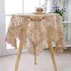 Dentelle Rose Fleurs Nappe Serviette Maison Cuisine Salle Décoration À Manger Café Tissu Creux Broderie Coureur Couverture 210626