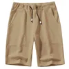 Khaki shorts män stickade sommar springa avslappnad träning mens kort byxor strand solida sweatpants utomhus kartong shorts jogger 210524