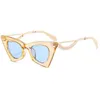 Novelty Cat Eye Women Sunglasses S Type Design Decorate Leg Fashion Girl Lady Eyeglasses Thick Frame With Small Lenses