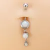 Fake Opal Nabelpiercing Bauchnabelringe für Frau Bar Chirurgenstahl baumelnder Ombligo Stud Barbell Sexy Körperschmuck