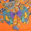 130cm New Silk Scarf Twill Large Square Butterfly Flower Print Female Headscarf Shawl Handkerchief