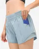 Kvinnor Lu-33 Yoga Shorts Hoty Hot Pants Pocket Quick Dry Up Gym Clothes Sport Outfit andningsbar fitness Hög elastisk midja Leggings 2 LVXU