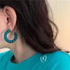 Cerceau Huggie AOMU français Vintage coloré résine transparente boucles d'oreilles en forme de C irrégulière géométrique torsadée pour femmes accessoires