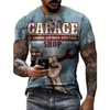 メンズTシャツファッションヴィンテージ3D Tシャツ特大の半袖夏の夏時間エスニックレタープリントTシャツ男性Camiseta 62366