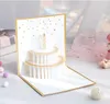 Birthday card 3d folding paper carving creative business invitation culvert