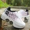 Adult Children Roller Skates Shoes Sneakers Men with Single Wheel and Double Wheel Rollers Skate Shoes Tennis Shoes Walking shoe 919