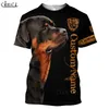 HX Beautiful Rottweiler Hunting 3D Print Men Women Fashion T-shirts Harajuku Clothes Oversized Tee Shirts Tops Drop 210707