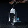 Pêndulo de pêndulo de ponta dupla branca transparente Reiki Quartzo Pedra preciosa de cura Pingente de presente moderno Pingentes de cristal polido à mão Cura