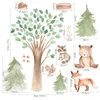 Grande Forêt Stickers Muraux Pour Chambres D'enfants Ours Brun Enfants Stickers Muraux Décoration Papier Peint Pour Chambre D'enfants Décoration 211124