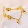 71186 xuping 2021 trendy slim water wave jewellery bracelet, bell heart charm Malayan emas gold plated bracelet