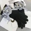 2020 Marka Kış Kaşmir Mittens Kadın Büyük Çiçek Sıcak Yün Kadın Sürüş Eldiven