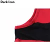 DARK ICON Striped Curved Hem Hip Hop Tank Top Men Summer Extended Long Line Men's 3 Colors