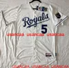 Genähtes #5 GEORGE BRETT Weißes JERSEY Throwback-Trikots Herren Damen Jugend Baseball XS-5XL 6XL