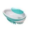 PET 2 in 1 Bad Bruidegom Borstel Kat Honden Massage Borstels Verwijdert Losse Haar Kam Huisdier Douche Scrubber Shampoo Dispenser Grooming Tools RRF12158