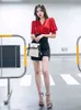 夏のスタイルの韓国のファッションスパイシッシュスカートハングランタンスリーブの不規則性薄いオフィスパーティーの熱い女性のドレス210602