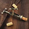 Classico Retro Apribottiglie in lega di zinco Bottiglia di vino rosso Cavatappi Cork Puller Remover Cucina Vintage Bronzo Apribottiglie per vino 210817