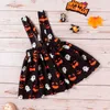 Clothing Sets Halloween Clothes For Baby Girls Boys Letter Cartoon Ghost Print Tops Sweatshirt +Suspenders Skirts Outfits Set 2pcs