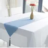 ノルディックスタイルのテーブルランナーコットンリネン日本のシンプルなエレガントなアメリカンコーヒーフラグ装飾布ベッドテール210709