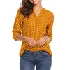 Polka Dot Blouses Femmes XXL Vêtements V-Col V-Col en V Chemis à manches longues Plus Taille pour Blouse Office 210719