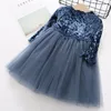 Humor Urso Meninas Vestido Primavera Casual Mangas Longas Lace Misha Crianças Es para Menina Outono Roupas Princesa Party 220309