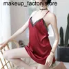 Massagem Lace Profunda V-Pescoço Nightdress Sexy Lingerie Nightgowns Sleepwear Vestido de Noite Mulheres Sem Mangas Namoradas Faux Silk Silk Cetim Camisola