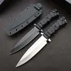 Oferta specjalna Outdoor Survival Survival prosty Tactical Nóż DC53 Satyna / Czarny Titanium Powlekany Drop Point Blade Full Tang Grn Uchwyt Noże z Kydex