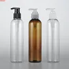Hot (30 teile/los) 250 ml leere transparente/braune schraube emulsion pumpe flasche 250 cc shampoo dusche verpackung flasche waren
