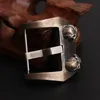 Pulseiras de relógio Cusn8 Fivela de bronze oxidada e usada para caber Acessórios PAM Pulseira de couro Crânio Deli22