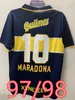 97 98 Boca Juniors Retro-Fußballtrikot Maradona Vintage Caniggia 99 00 2001 2003 2005 1981 MAGLIA Klassisches Fußballtrikot Maillot Camiseta de Futbol