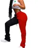 2020 Nowy Solid Color Jogger Pant Pant Plus Size Ruched Legginsy Bell Dolne Wózki Spodnie Kobiety Q0801