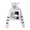 My Hero Academia Cat Bebouwd Hoodie Vrouwelijke Lange Mouw Sweatshirt Crop Top Dames Japanse Anime Dus Todoroki Kleding 210803