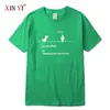 Xin Yi Mäns Högkvalitativa 100% Bomull Dinosaur Print T-shirt Lös Rolig O-Neck Men Tshirt Kortärmad T-shirt Male Tee Toppar Y0809