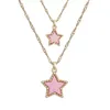 Women Fashion Pendant Necklace Charm Candy Color Acetic Acid Plate Star Multilayer Clavicle Chokers Necklaces Jewelry Gift