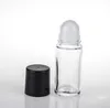 30 ml 50 ml Clear Glass Roll on Bottle Essential Oil Parfum Travel Dispenser Roller Ball PP Cap SN420