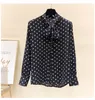 Women's Blouses & Shirts Spring Elegant Chiffon Dot Bow Work Shirt OL Lady Long Sleeve Casual Basic Blouse Top Blusa